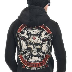 Felpa Cappuccio Uomo WCC Mechanic Zip Black